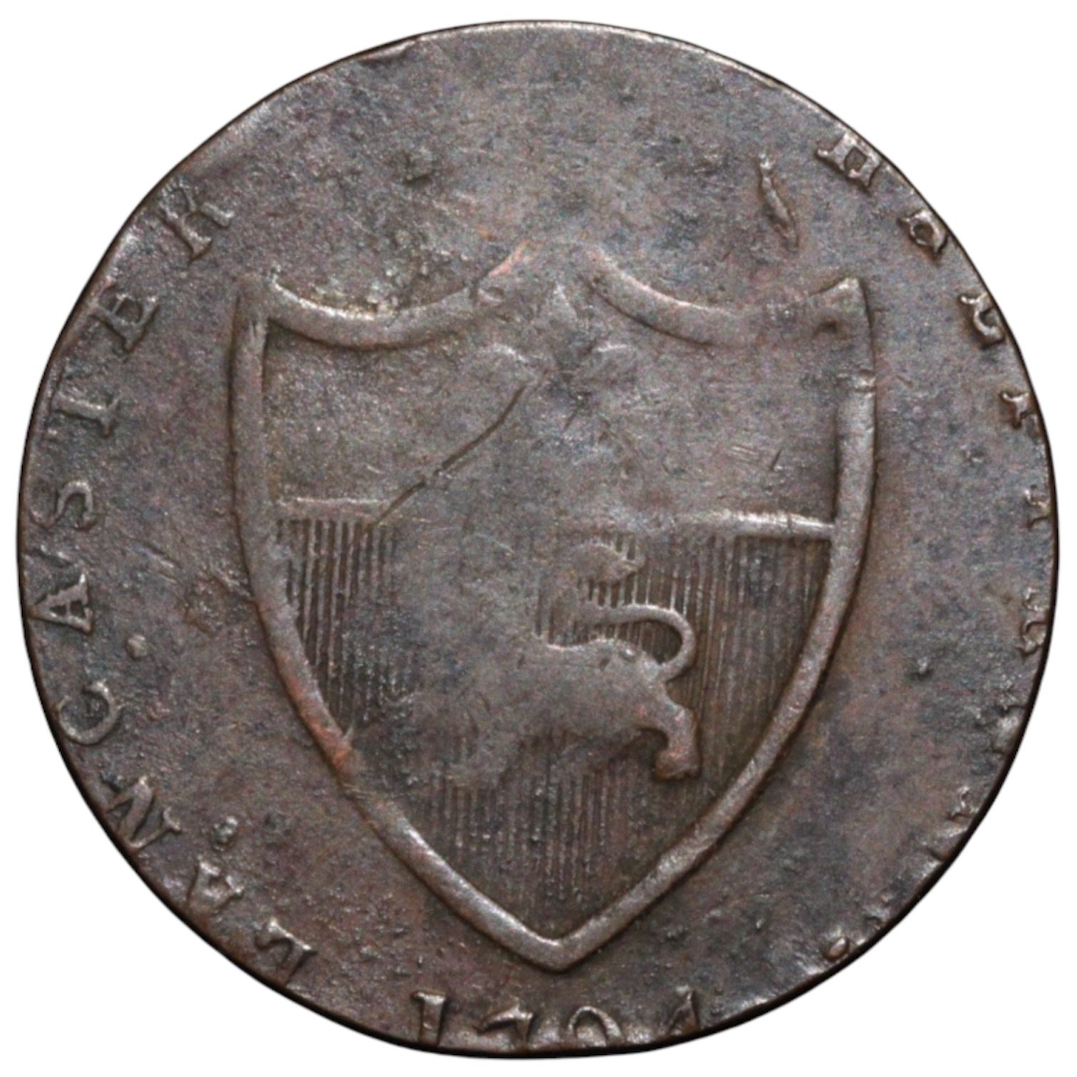 1794 Lancaster John of Gaunt Copper Halfpenny Conder Token